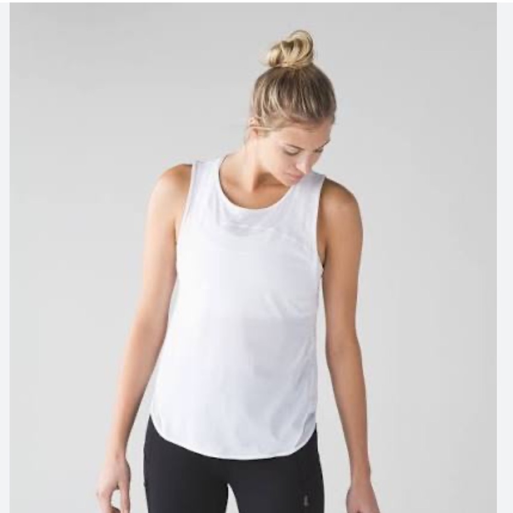 lululemon making moves white tank with UPF 50